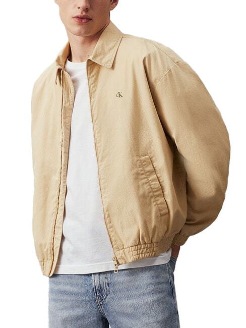 CALVIN KLEIN CK JEANS Veste coupe décontractée avec zip kaki pâle - Vestes pour hommes