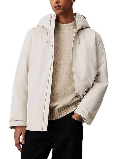 CALVIN KLEIN CK JEANS Veste à capuche en tissu technique pélican - Vestes pour hommes