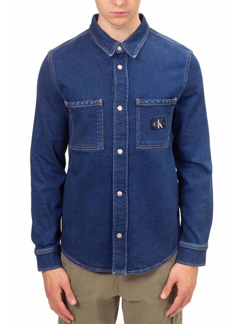 CALVIN KLEIN CK JEANS Chemise en jean à manches longues coupe régulière denim foncé - Chemises pour hommes