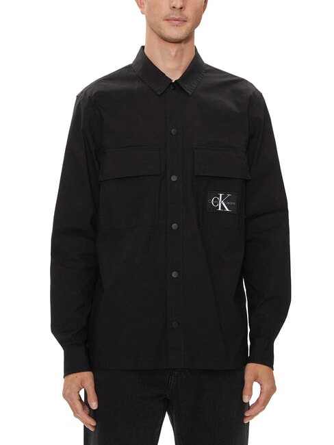 CALVIN KLEIN CK JEANS Chemise cargo à manches longues coupe décontractée ck noir - Chemises pour hommes