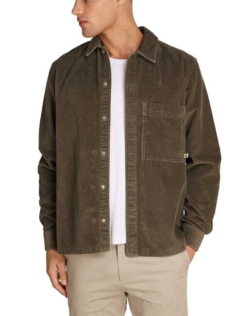 CALVIN KLEIN CK JEANS Chemise à manches longues en velours côtelé coupe décontractée macadam - Chemises pour hommes