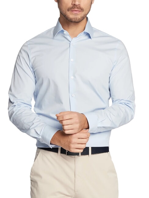 CALVIN KLEIN CK Chemise extensible, coupe régulière bleu calme - Chemises pour hommes