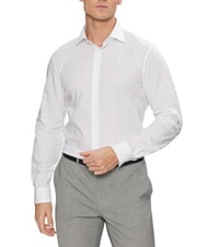CALVIN KLEIN CK Chemise extensible, coupe r&eacute;guli&egrave;re blanc brillant - Chemises pour hommes - 1