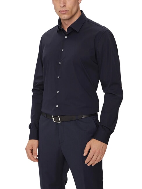 CALVIN KLEIN CK Chemise slim en popeline de coton ciel nocturne - Chemises pour hommes