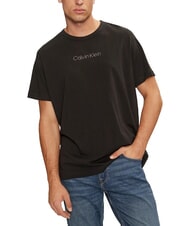 CALVIN KLEIN CK T-shirt en coton &agrave; manches courtes noir - T-shirt - 1