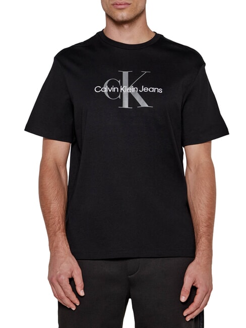 CALVIN KLEIN CK JEANS T-shirt en coton à manches courtes avec logo noir - T-shirt