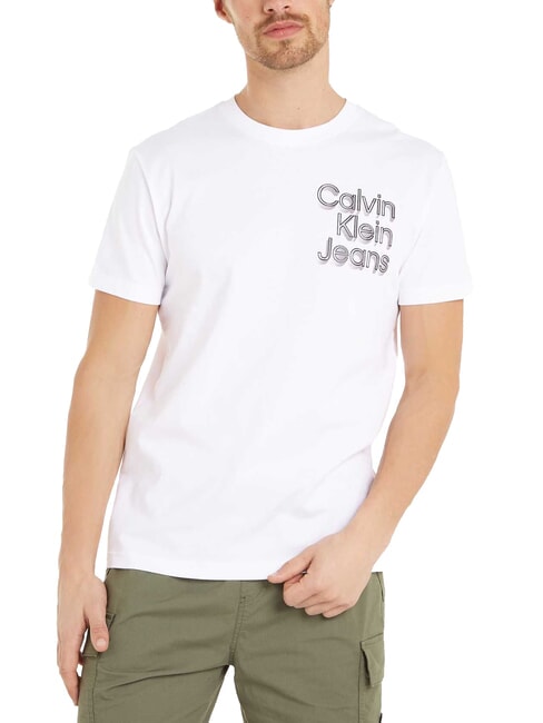 CALVIN KLEIN CK JEANS T-shirt à manches courtes avec logo imprimé en 3D blanc brillant - T-shirt