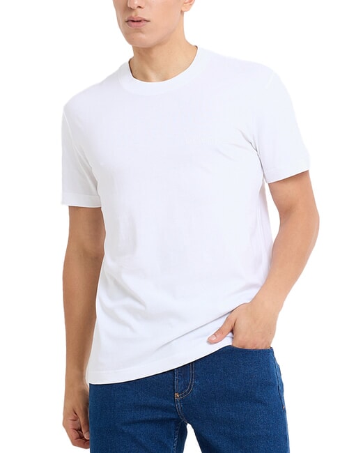 CALVIN KLEIN CK JEANS T-shirt en coton à manches courtes blanc brillant - T-shirt