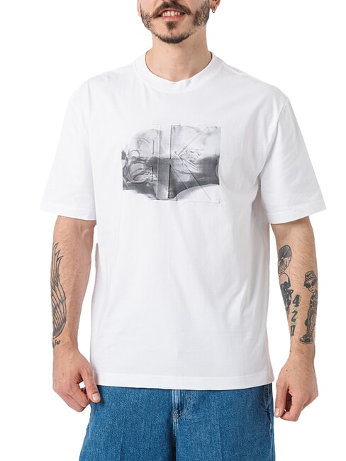 CALVIN KLEIN CK JEANS T-shirt à manches courtes Euphoric en relief blanc brillant - T-shirt