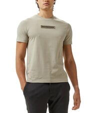 CALVIN KLEIN CK T-shirt slim en coton avec patch logo argile fra&icirc;che - T-shirt - 1