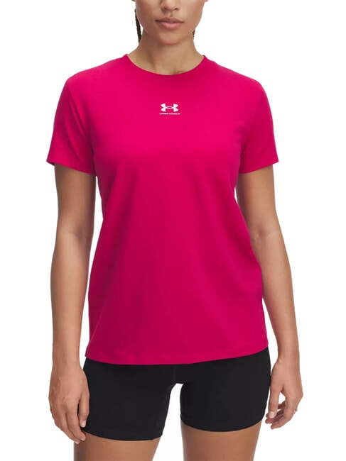 UNDER ARMOUR RIVAL CORE T-shirt fuchsia ombré - T-shirt