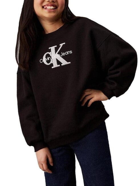 CALVIN KLEIN CK KIDS Sweat-shirt ras du cou avec logo sherpa ck noir - Bébé Sweat