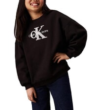 CALVIN KLEIN CK KIDS Sweat-shirt ras du cou avec logo sherpa ck noir - Bébé Sweat - 1