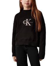 CALVIN KLEIN CK KIDS Pull ras du cou en coton ck noir - Pulls pour enfants - 1