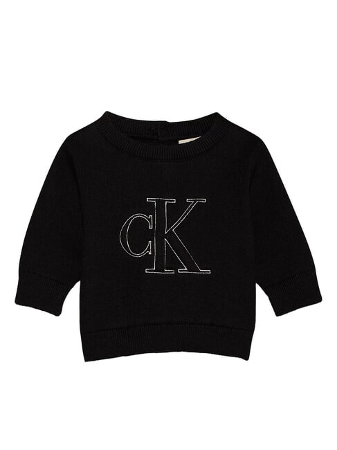 CALVIN KLEIN CK KIDS Pull ras du cou pour nouveau-nés ck noir - Barboteuses et tenues pour bébé