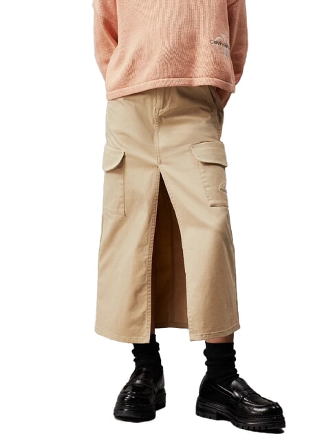 CALVIN KLEIN CK KIDS Jupe cargo avec fente kaki pâle - Jupes pour petites filles