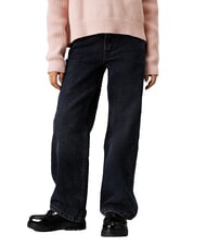 CALVIN KLEIN CK KIDS Jean coupe d&eacute;contract&eacute;e pour fille bleu noir rigide - Pantalons pour enfants - 1