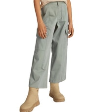 CALVIN KLEIN CK KIDS Pantalon cargo en coton pour fille vert m&eacute;t&eacute;ore - Pantalons pour enfants - 1
