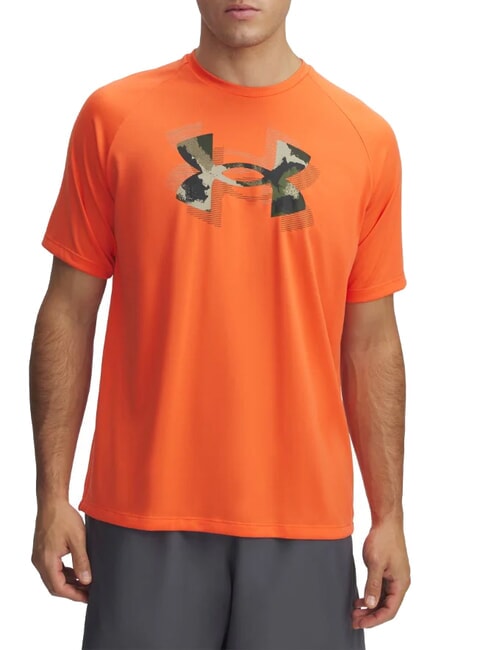UNDER ARMOUR TECH PRINT T-shirt feu - T-shirt