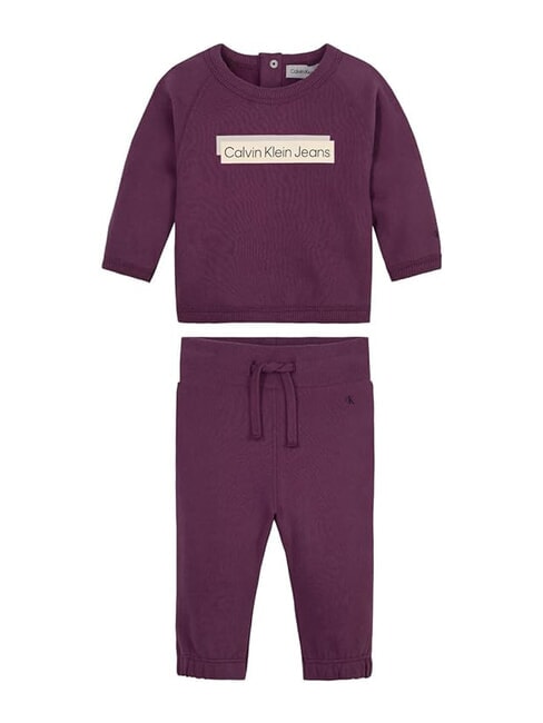 CALVIN KLEIN CK KIDS Sweat-shirt et pantalon pour bébé amarante - Barboteuses et tenues pour bébé