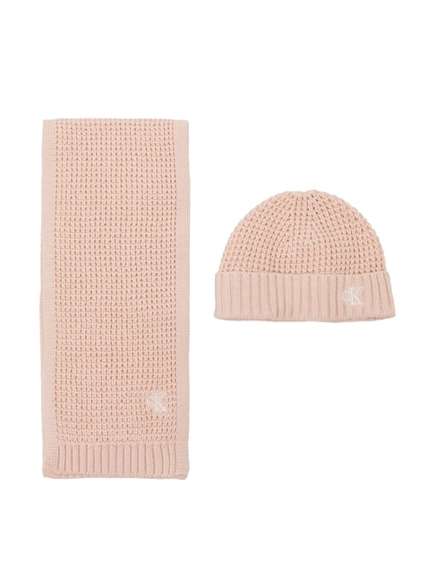 CALVIN KLEIN CK KIDS Ensemble bonnet et écharpe pour bébé blush meringué - Chapeau de bébé