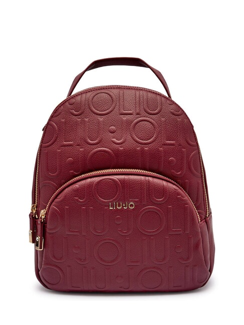 LIUJO MANHATTAN Sac à dos moyen avec logo en relief vin rouge - Sacs pour Femme