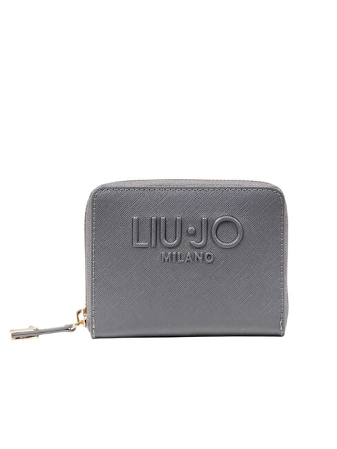 LIUJO CALIWEN Portefeuille zippé moyen en saffiano anthracite - Portefeuilles Femme