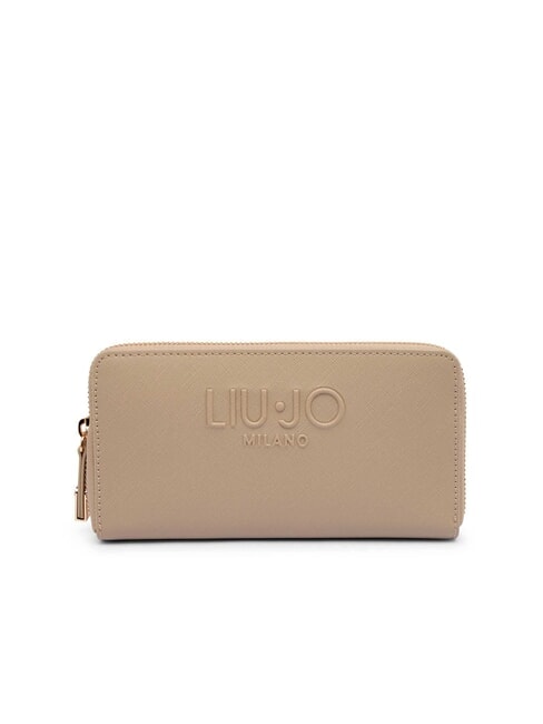 LIUJO CALIWEN Grand portefeuille zippé en saffiano NEUTRE - Portefeuilles Femme