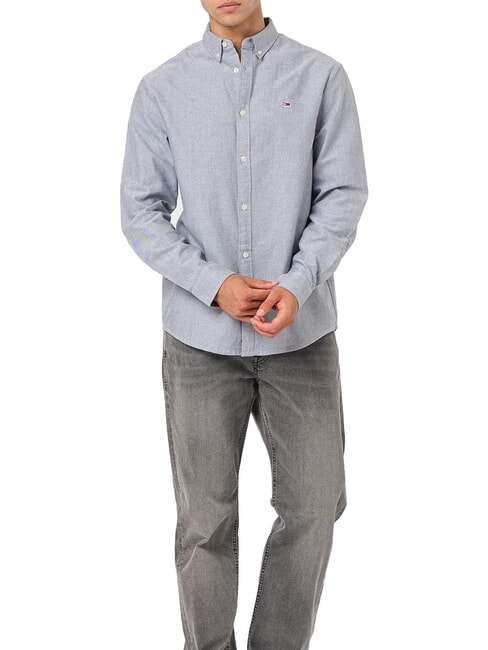 TOMMY HILFIGER TH JEANS chemise en coton marine nuit noire - Chemises pour hommes