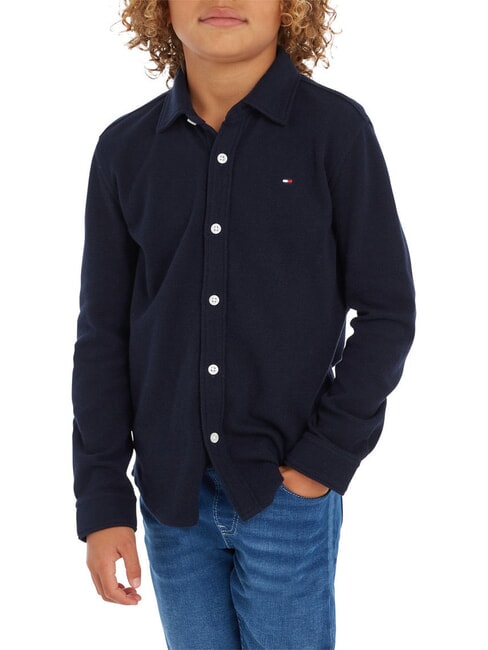 TOMMY HILFIGER TH KIDS chemise en coton ciel du désert - chemises pour enfants