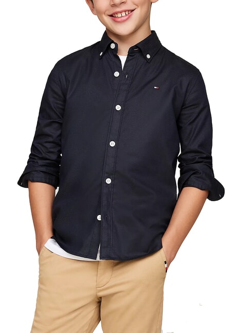 TOMMY HILFIGER TH KIDS chemise en coton à manches longues ciel du désert - chemises pour enfants