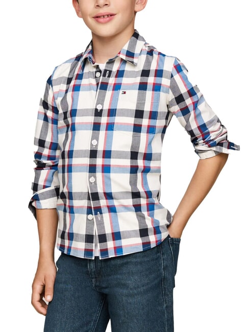 TOMMY HILFIGER TH KIDS Chemise tartan indigo vibrant - chemises pour enfants