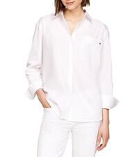 TOMMY HILFIGER TH  chemise en coton &agrave; manches longues blanc optique - Chemises - 1
