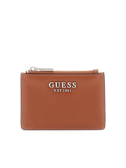GUESS AMORETTE Porte-cartes plat avec zip COGNAC - Portefeuilles Femme