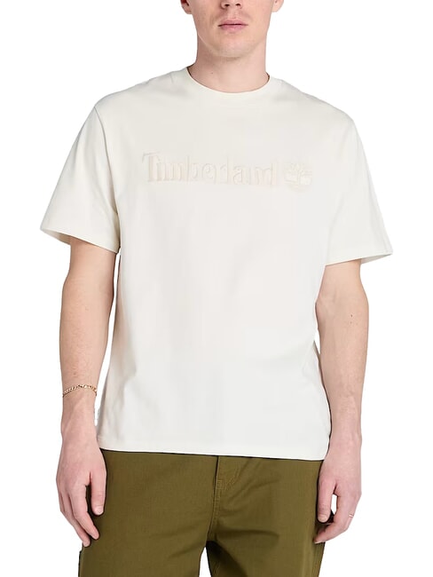 TIMBERLAND EMBROIDERY TONAL T-shirt en cotton millésime blanc - T-shirt