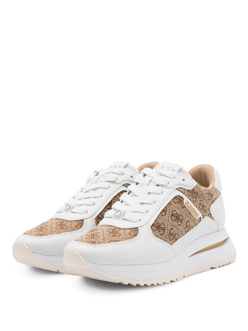 GUESS ENERGY4 Baskets Beige / Marron - Chaussures Femme