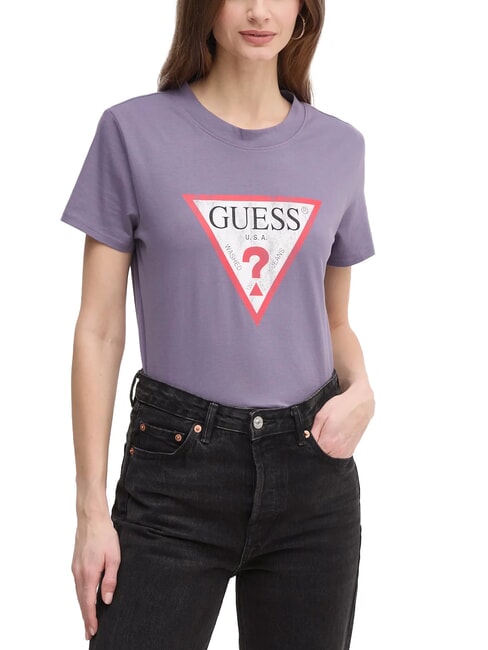 GUESS CLASSIC FIT LOGO T-shirt avec logo lavage violet - T-shirt