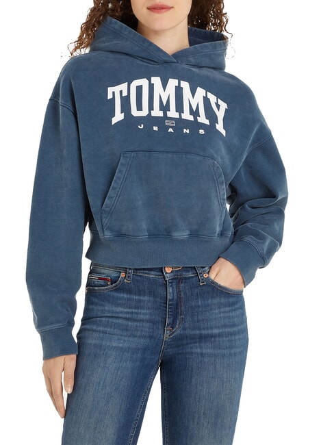TOMMY HILFIGER TH JEANS Sweat à capuche pour femme marine nuit noire - Sweat-shirts pour femmes