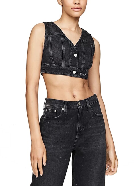 TOMMY HILFIGER TH JEANS Haut en jean jean noir - T-shirt