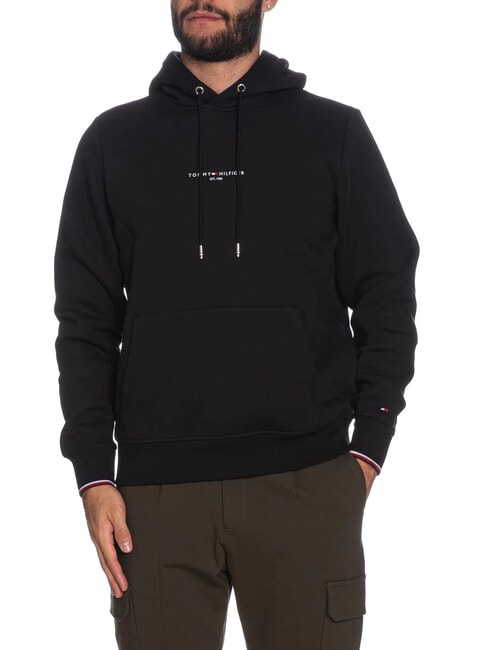 TOMMY HILFIGER TH Sweatshirt à capuche noir - Pulls molletonnés