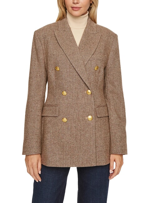 TOMMY HILFIGER TH Veste blazer chevrons bruns - Vestes pour femmes