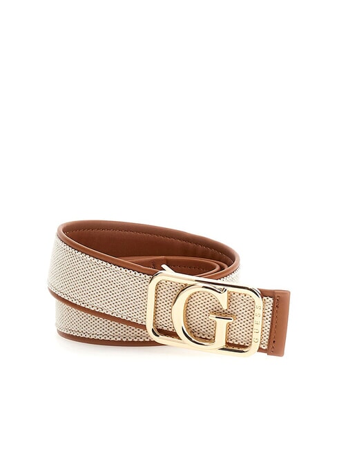 GUESS SEBINA Ceinture avec insert en toile caramel multi - Ceintures