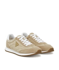 GUESS JOGGIN2 Baskets de course en cuir su&eacute;d&eacute; taupe - Chaussures Femme - 1