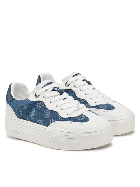 GUESS SWOLE2 Baskets à plateforme avec empiècements en denim bleu - Chaussures Femme