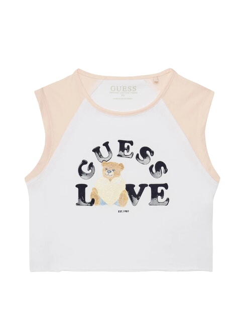 GUESS KIDS MIDI T-shirt imprimé aux emmanchures blanc pur - Tee-shirt enfant