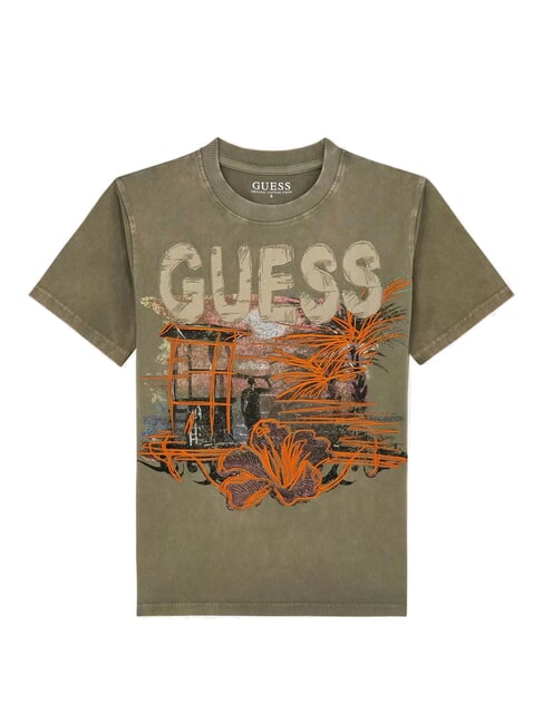 GUESS KIDS T-shirt à manches courtes vert moussu - Tee-shirt enfant
