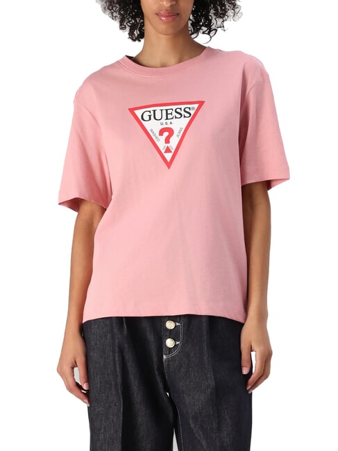 GUESS JEANS ICONIC T-shirt à manches courtes coupe décontractée légèrement rose - T-shirt