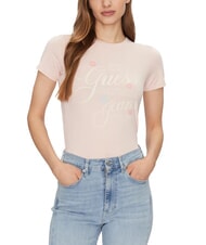 GUESS JEANS FLOWER T-shirt slim à manches courtes - T-shirt