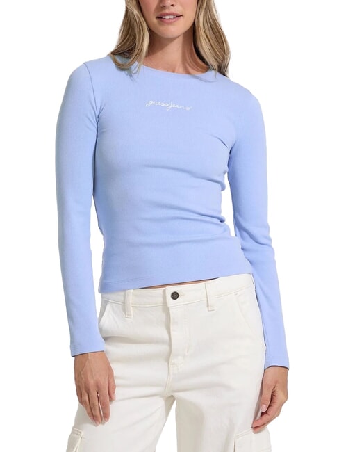 GUESS JEANS EMBRO T-shirt côtelé à manches longues bleu zendy frais - T-shirt