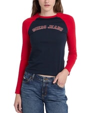GUESS JEANS RAGLAN BLOCK T-shirt à manches longues avec imprimé - T-shirt